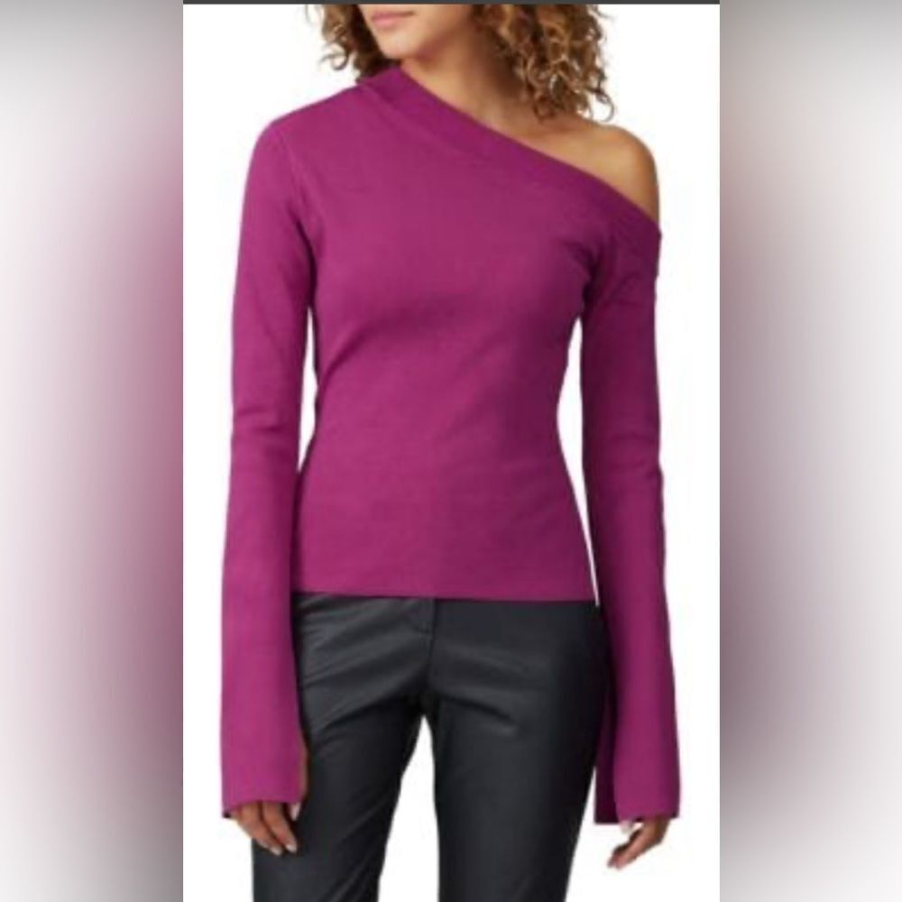 SOLACE LONDON Asymmetric Neckline Top Size 4